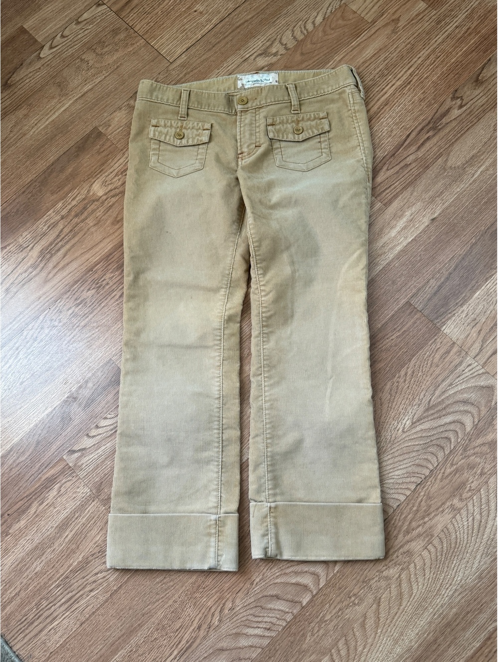 Abercrombie & Fitch Women's Corduroy Pants Size 2 Tan Stretch